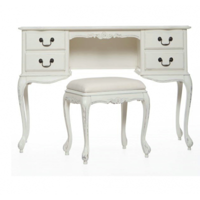 Exquisite Wood Carved Dressing Table, Vitoria Style Painted Dresser  Bedroom Furniture Set