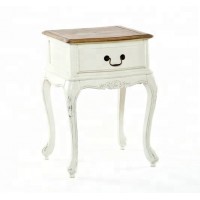 High quality french shabby chic style destinated wooden side table with 1 drawer